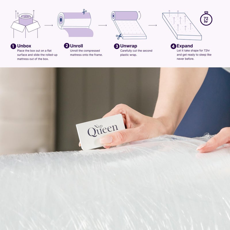 NapQueen 5 Inch Twin Memory Foam Mattress, Medium Feel, CertiPUR-US Certified, Bed in a Box, Breathable Soft Fabric Cover, White - Image 5