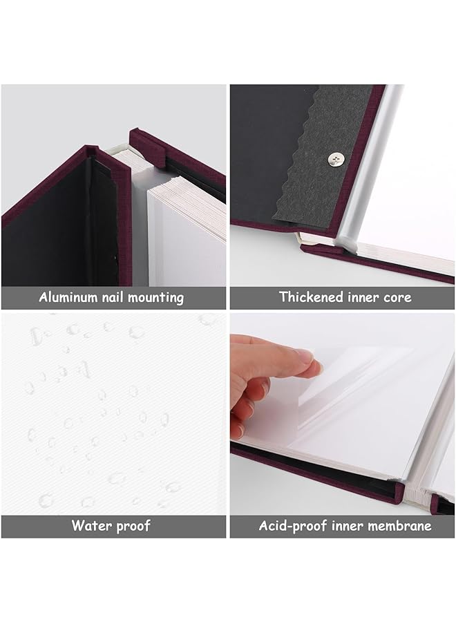 إيروريكس ألبومات الصور 40 صفحة ألبوم صور كبير ذاتي اللصق ألبوم قصاصات صور ذاتية اللصق مغناطيسية ألبومات يدوية الصنع ألبومات ذاكرة تحمل صورًا مقاس 3X5 و4X6 و5X7 و6X8 و8X10 بوصات - Image 3