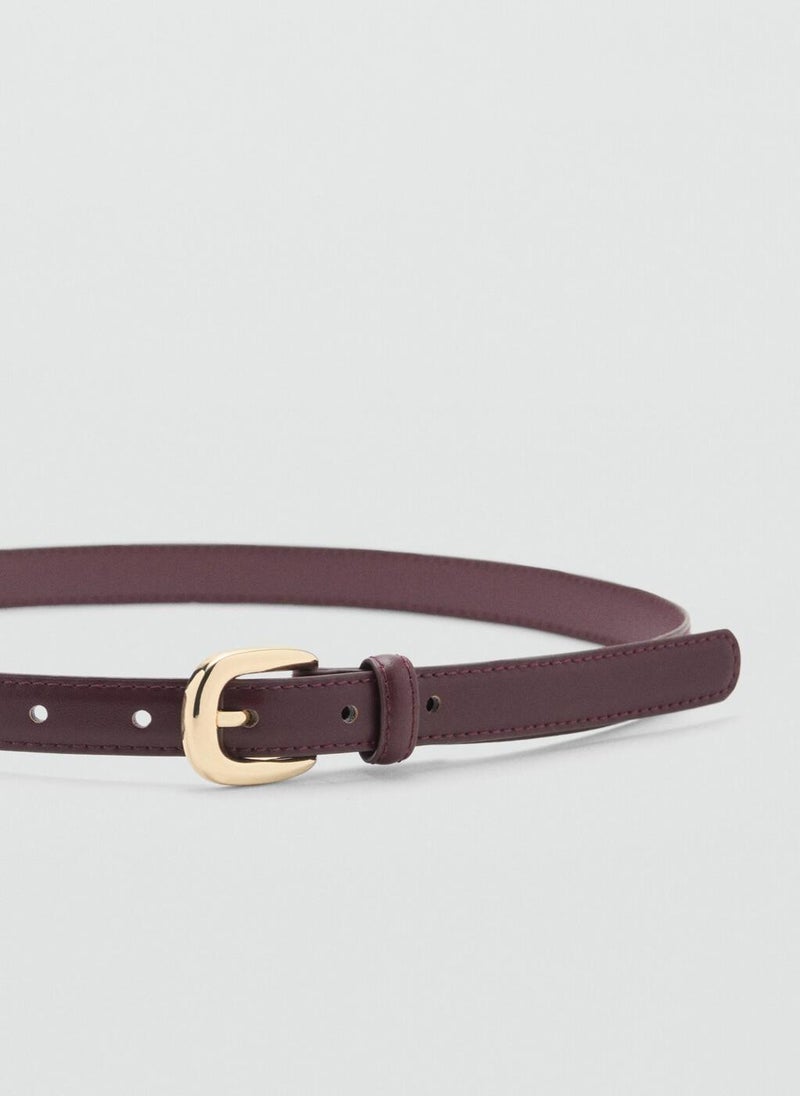 MANGO Casual Metal Buckle Thin Belt  - Image 3