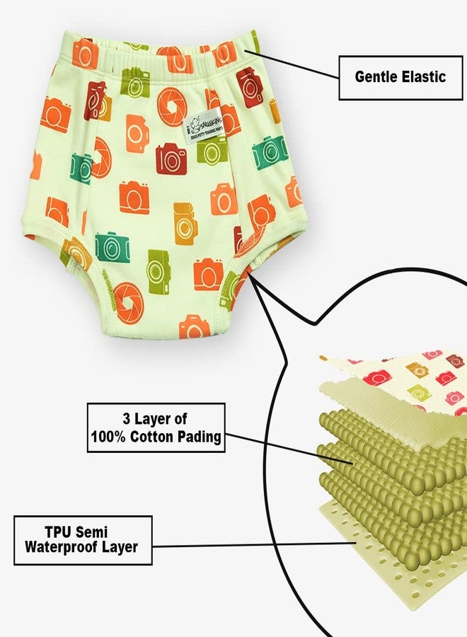 SNUGKINS سراويل تدريب الأطفال على استخدام المرحاض من سناغكنز | قطن نقي 100% | قابلة للغسل وإعادة الاستخدام | (مقاس 3، يناسب من 3 إلى 4 سنوات) | تصميم قلوب شراعية، عبوة من قطعة واحدة، للجنسين - Image 3