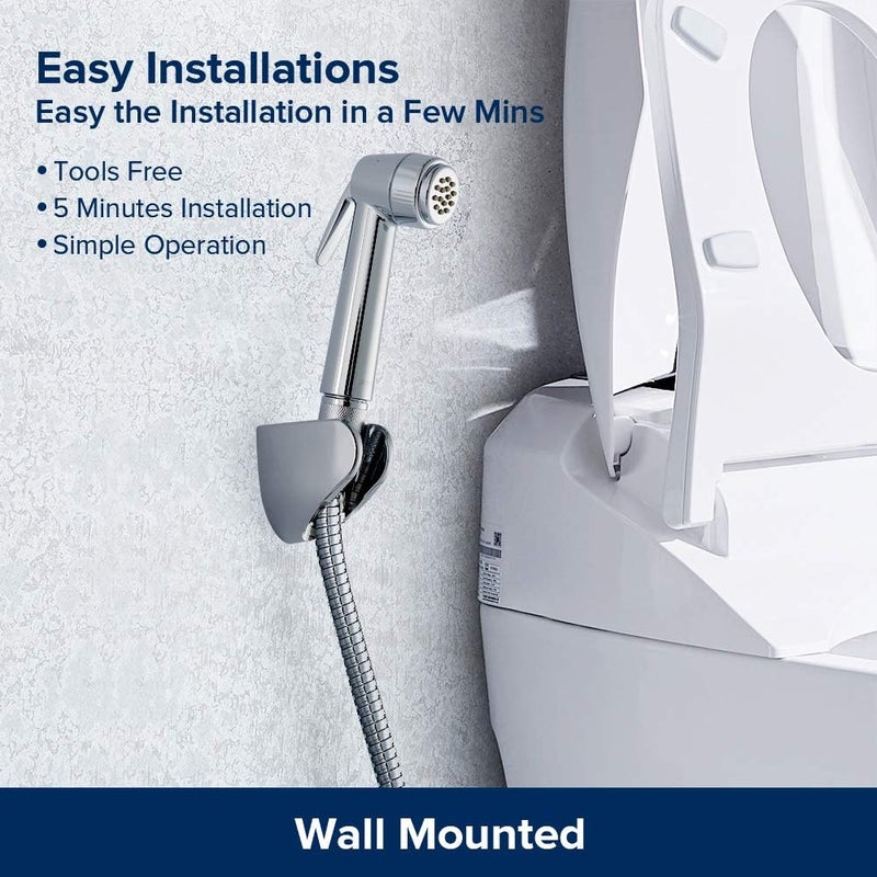 Jomoo Shattaf, Paperless Washing Toilet Bidet Sprayer with Wall Holder and 1.2m Hose, Perfect for Personal Hygiene and Bottom Cleaning - Image 2