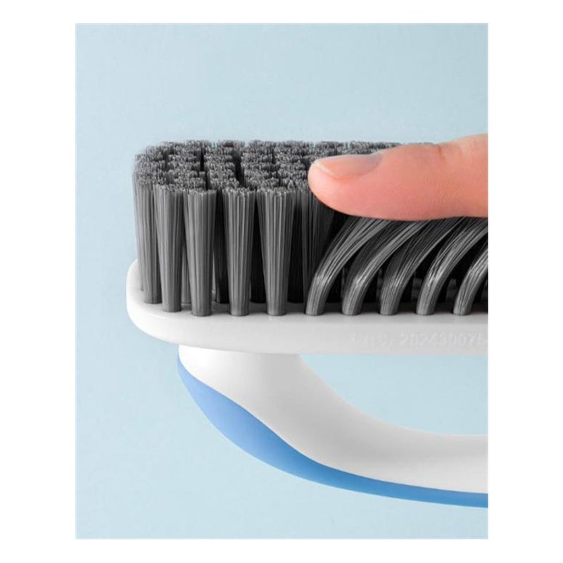 2 Pack Household Bristle Cleaning Brush, Stain Removal Carpet Brush, Shoe Brush Supplies Set with Comfort Grip for Cleaning Carpets Sneakers Clothes, Blue - Image 3