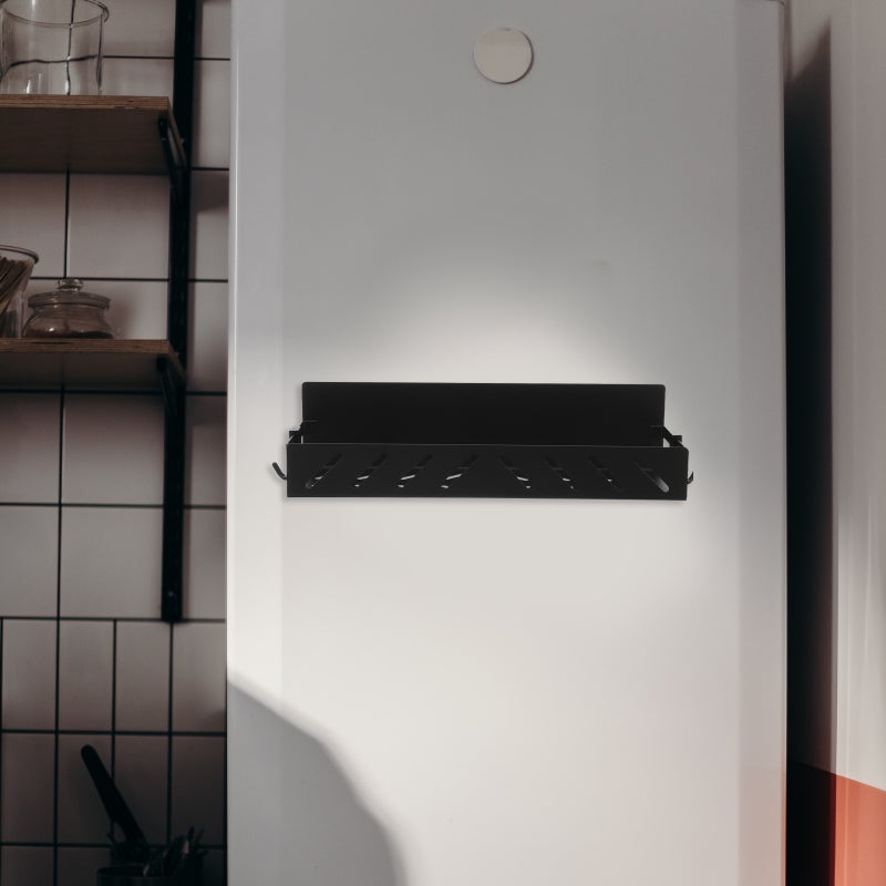 2pcs Magnetic Storage Rack Floating Shelf Household Refrigerator Magnetic Shelf with Hooks - Image 4