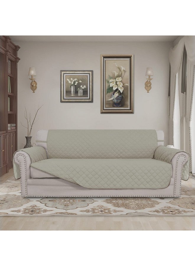Easy-Going Reversible Oversized Couch Cover for 3 Cushion Couch Sofa Cover for Dogs Water Resistant Furniture Protector Cover with Foam Sticks for Pet (Oversized Sofa, Beige/Beige) - Image 1