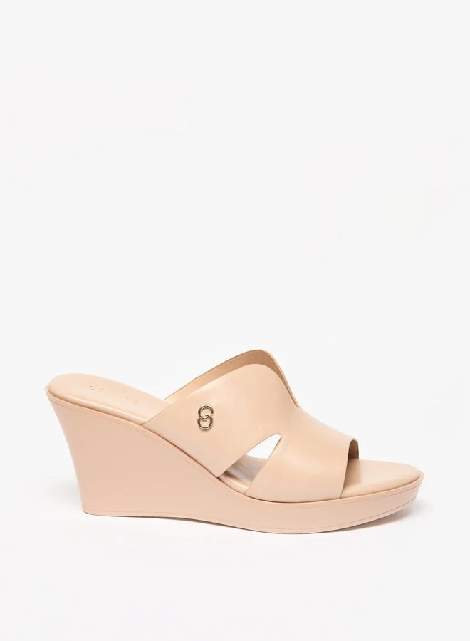 سيليست Women's Solid Slip-On Wedge Heel Sandals
