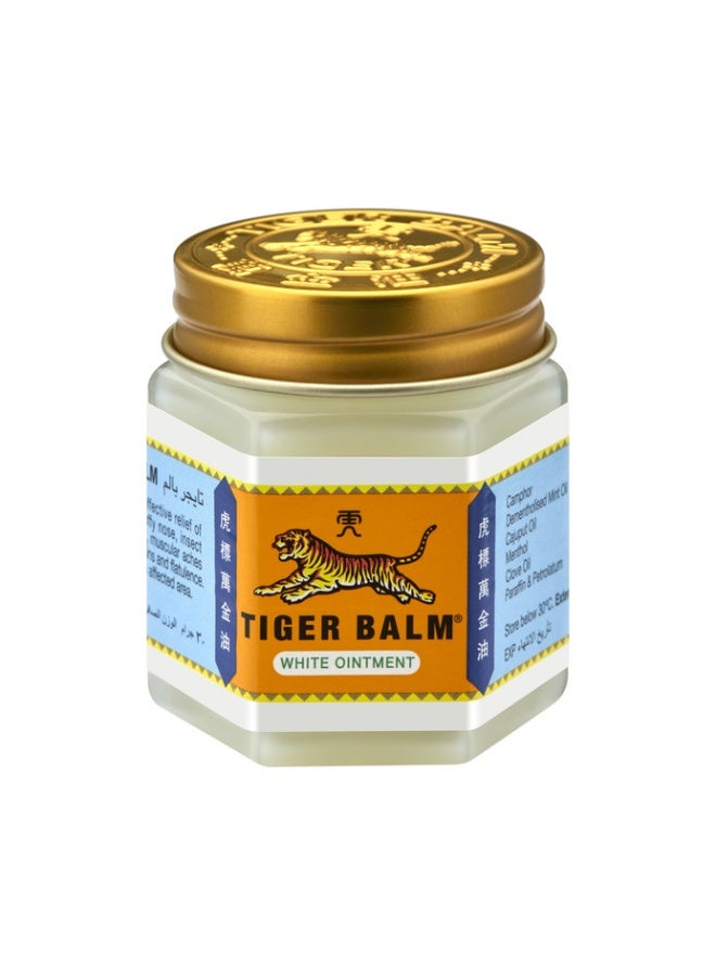 TIGER Balm White Ointment | Headache Remedies, Relieves Stuffy Nose, Flatulence and Itch Due To Insect Bites | Fast Acting Pain-Relief Properties | 30gm - Image 1