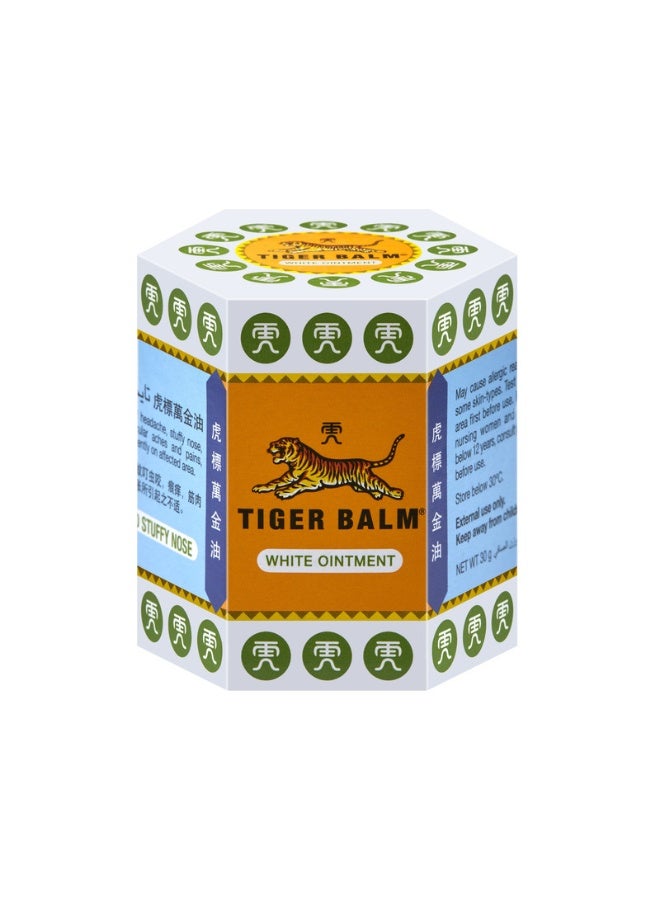 TIGER Balm White Ointment | Headache Remedies, Relieves Stuffy Nose, Flatulence and Itch Due To Insect Bites | Fast Acting Pain-Relief Properties | 30gm - Image 2