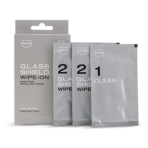 Nasiol GlasShield Wipe-On Nano Rain Repellent Wipe Kit, Ceramic Coating for Windshield, Quick & Easy Application, Easy to Clean, Lasts for 15,000 Miles - Image 1