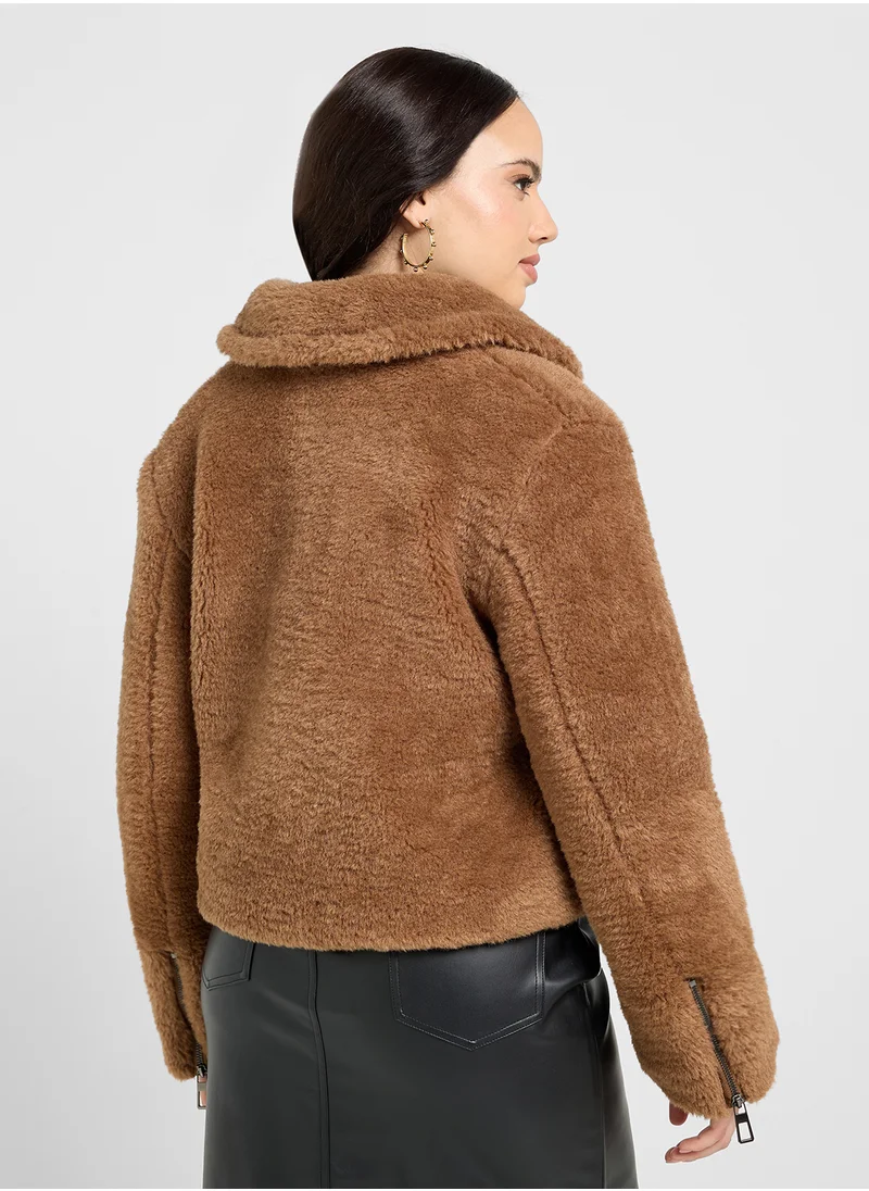 اونلي Fur Detail Teddy Jacket