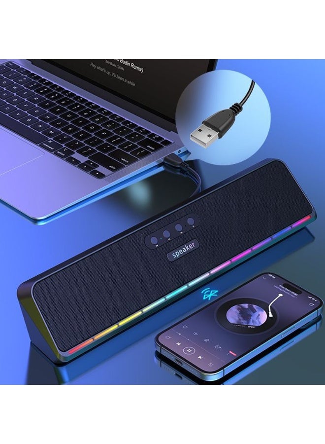 ناكسي فلاي مكبرات صوت الكمبيوتر المكتبي والمحمول والجهاز اللوحي، مكبر صوت صغير سلكي USB بصوت ستيريو، أغشية تهتز، إضاءة LED متدفقة، مكبرات صوت للكمبيوتر سهلة التوصيل والتشغيل، مدخل USB - Image 1