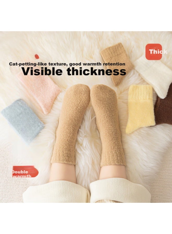 Bejirong Kids Coral Fleece Socks Girls Winter Thickened Warm Baby Thick Terry Socks For Older Children