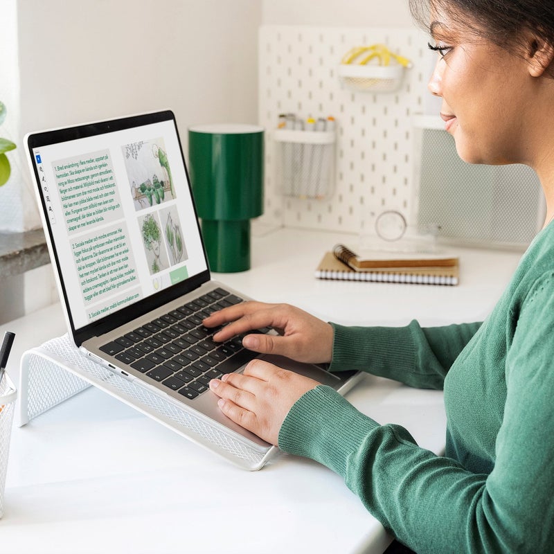 Baitique Laptop Stand, Ventilated Metal Mesh, White - Image 5