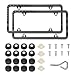Wevdn 2 PCS American Flag License Plate Frames Front Rear Patriotic USA Car Plate Frame Aluminum License Plate Holder with Free Screws Fasteners Caps and Tool Universal Car Accessory Black - Image 2