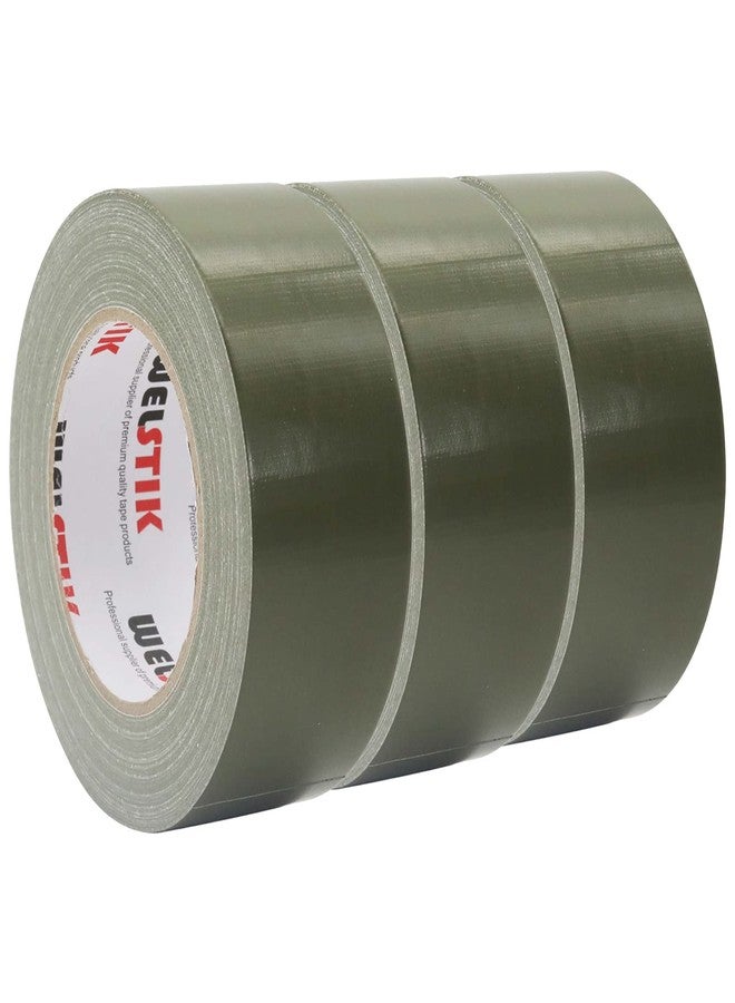 WELSTIK Professional Duct Tape 3 Pack, 1.88" x 30 yd Waterproof Tape Fabric Colored Tape for Repairs, DIY, Crafts, Indoor and Outdoor Use, Olive Green - Image 1