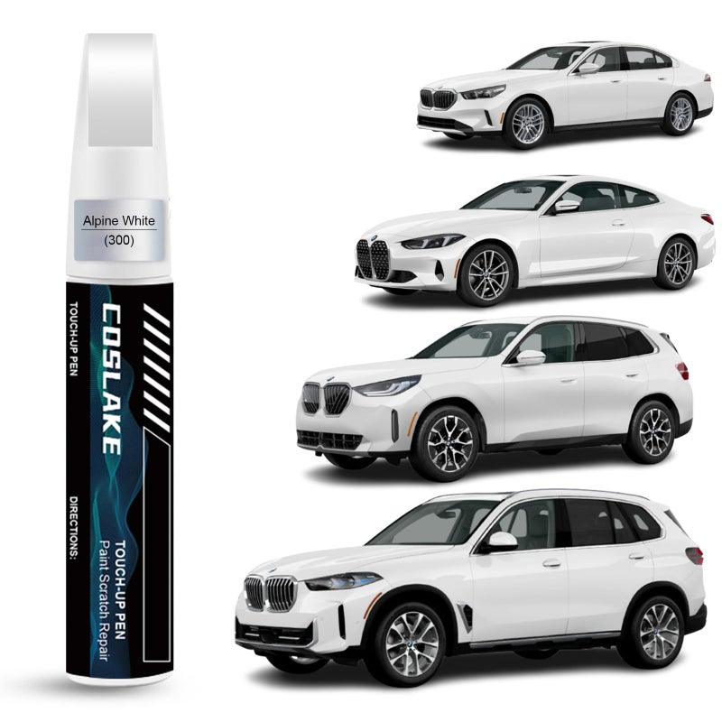 COSLAKE Car Touch Up PaintAlpine White300 for BMW Car Paint Scratch Repair Kit Quick Easy Solution to Repair 2 in 1 Scratch Remover Pen with ColorMatched - Image 3