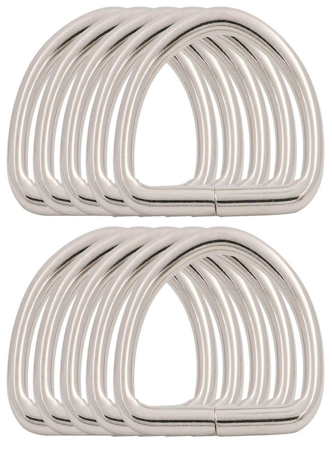 BIKICOCO Metal D-Rings Round Buckle, 1-1/2 x 1 Inch Non-Welded for Webbing Sewing DIY - Silver - Pack of 10 - Image 1