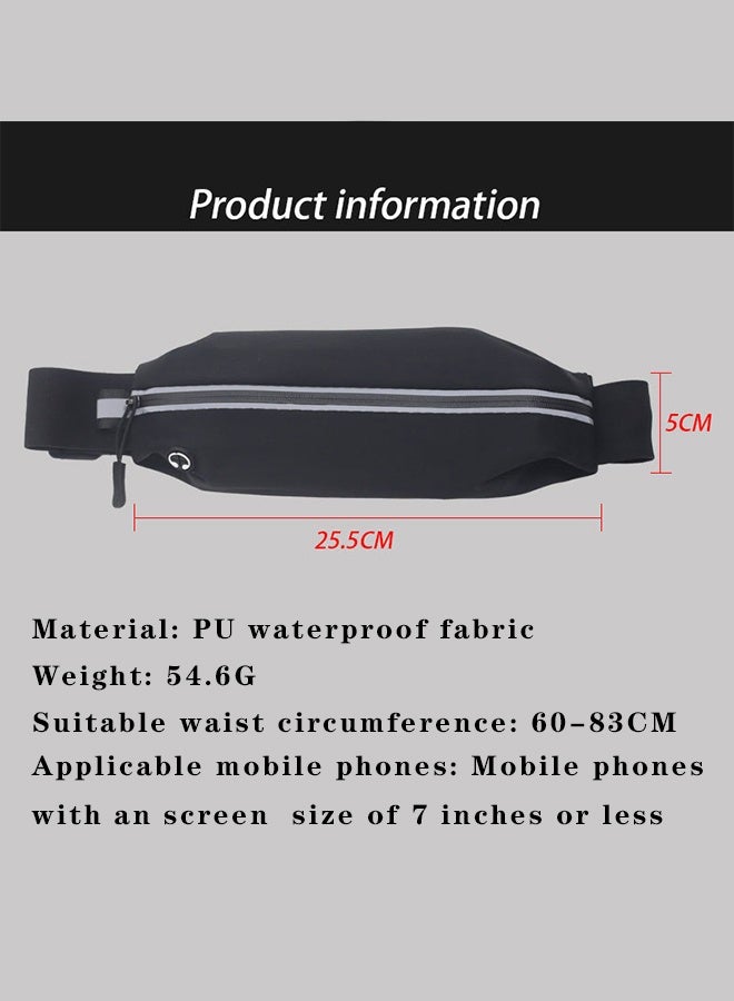 MANBO Sports Running Waist Pack for Men Women, Outdoor Running Gear, Elastic Reflective Waterproof Phone Bag, Slim Body-Hugging Fanny Pack - Image 2