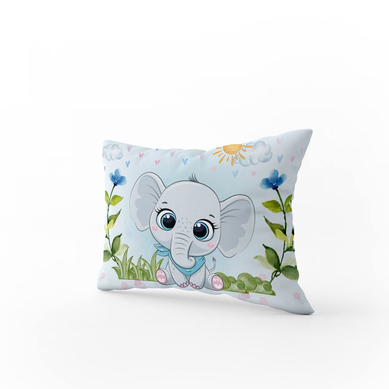 Novo Baby Fiber Baby Pillow with Super Soft Fabric|1 Month to 5 Year Kids,Baby Pillows | Pillow for Sleep,Bed Set,Head Shaping,Neck Support (12 X 18 Inches) (Baby Elephant) - Image 3