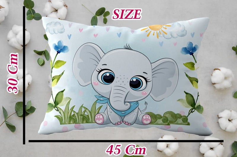Novo Baby Fiber Baby Pillow with Super Soft Fabric|1 Month to 5 Year Kids,Baby Pillows | Pillow for Sleep,Bed Set,Head Shaping,Neck Support (12 X 18 Inches) (Baby Elephant) - Image 2