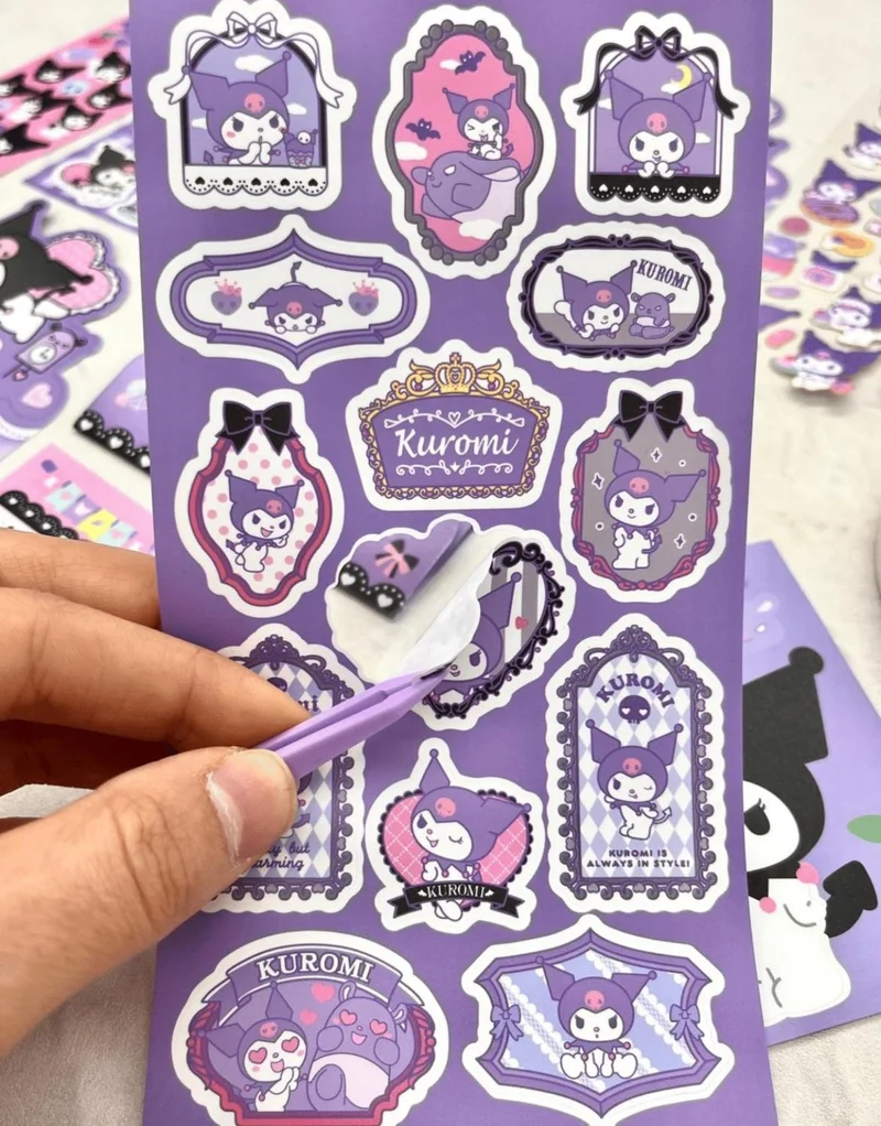 كاغيت جيمي دوكان Paper Ship Shop Sanrio Kuromi Character 6 Sheets Sticker Bullet Journal Decal
