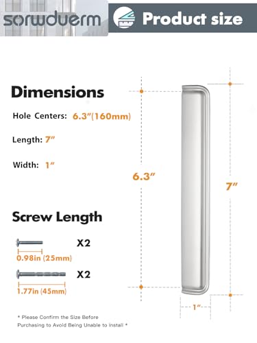 SORWDUERM 5 Pack 63 lnch160mm Brushed Nickel Cabinet Cup Pulls Kitchen Hardware Cabinet Handles Drawer Pulls Bathroom Cupboard Drawer Handles - Image 3