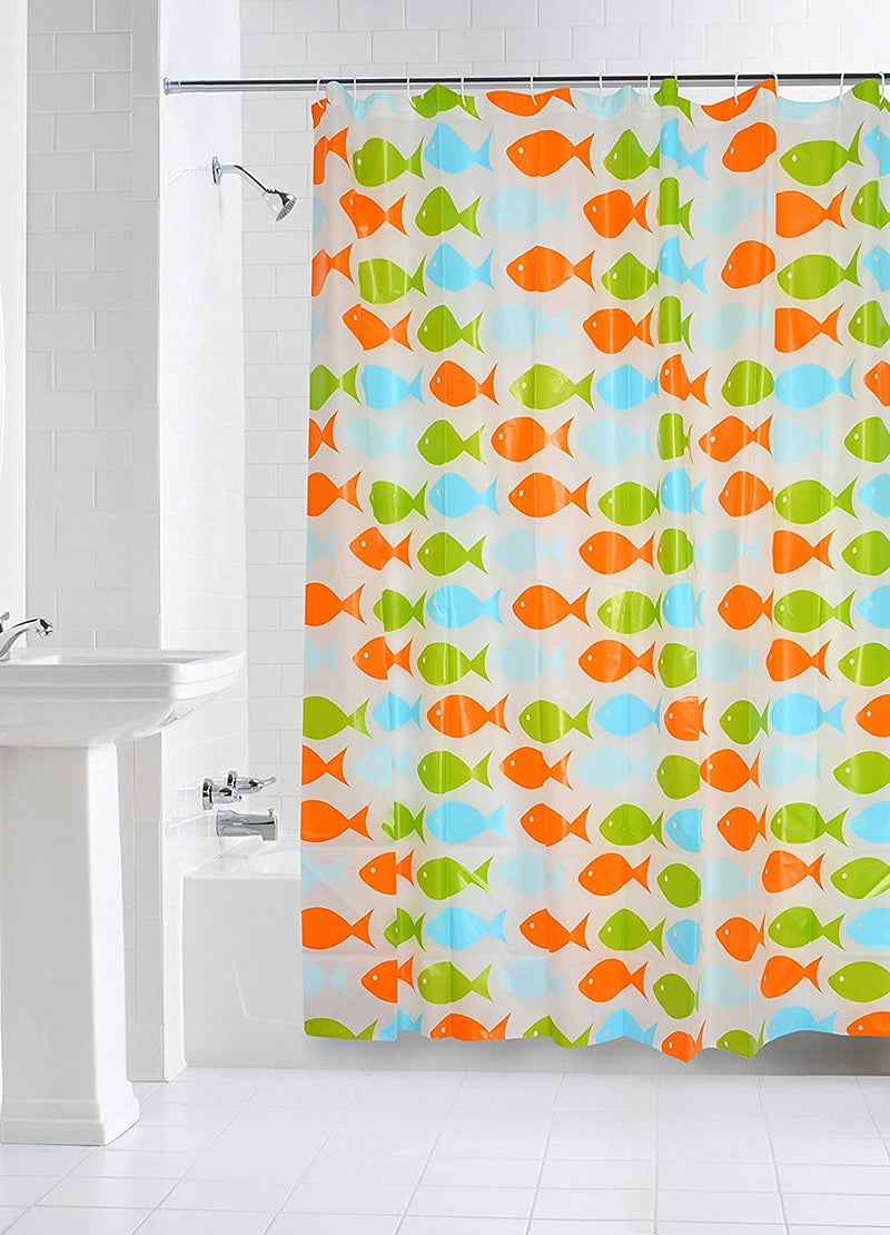 TIB Polyvinyl Chloride Floral Shower Curtain with 12 Hooks 6x6 Ft Green Pack of 1 - Image 2
