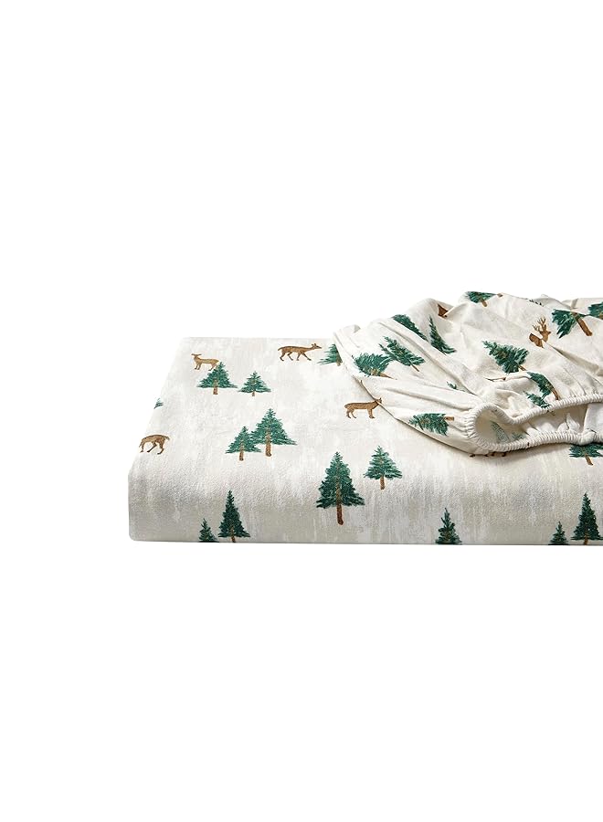 إدي بوار طقم ملاءات سرير من القطن الفلانيل الناعم للغاية لديكور منزلي مريح من Deer Hollow Queen - Image 2