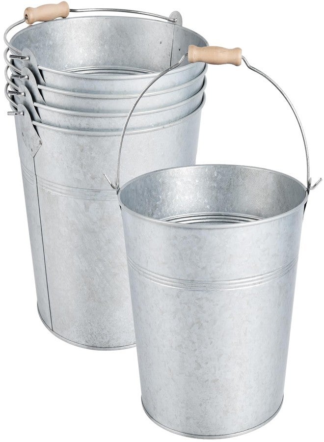 OBTANIM 4 Pack 8 Quart Galvanized Metal Buckets Champagne Drink Cooler Storage Ice Pails with Handle for Plants, Succulents, Party Favors Organizing Home Parties Bar Cooling Supplies - Image 1