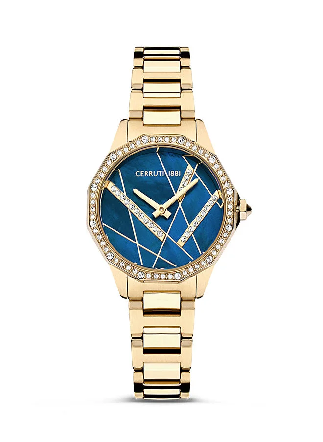 CERRUTI 1881 Jesina 30mm Women's Analog Watch with Gold Plated Stainless Steel Bracelet
