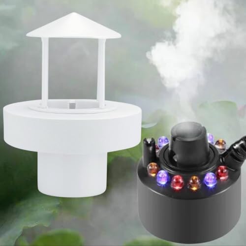 SANSEFERO Premier Plants Mist Maker Fogger For Living Room For Water Fountain Pond Atomizer With 24V Color Changing Ultrasonic And Humidifier Floater (White) - Image 1