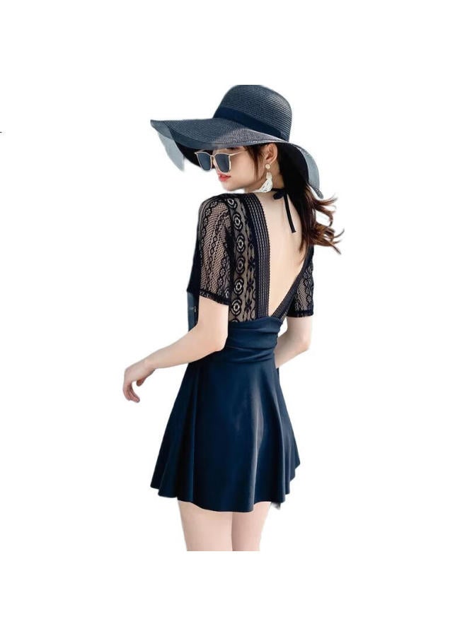 DK Hot Spring Swimsuit For Women Push-Up For Small Chest, Conservative, Tummy Control, Slimming, Korean Fairy Style Swimwear, Black, Xxl - Image 2