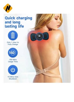 HuHa Body Massager,Neck Massage Machine Rechargeable Portable Wireless Mini Reusable Pain Relief EMS Massager with 8 Modes and 19 Levels for Shoulder,Arms,Legs  - Image 2