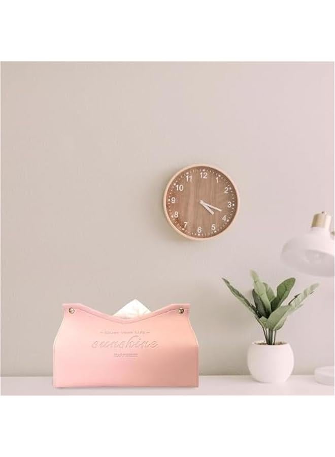 HOOKOR Leather Tissue Box Cover, Bedroom and Office Tissue Box Cover Holder, Home Decorations for Living Room, Tissue Box Cover for Car Desk (pink) - Image 5