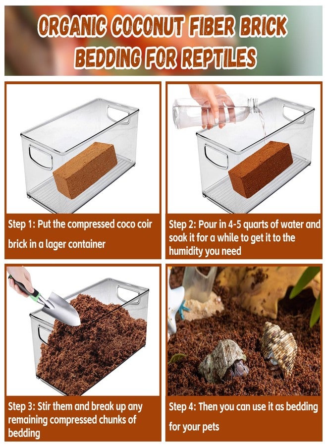 Legigo 6 Pack Compressed Coconut Fiber Substrate - 100% Organic Coconut Fiber Brick Bedding for Reptiles, Natural Coco Husk Substrate Terrarium Bedding for Snake, Hermit Crabs, Frogs, Tortoise, Gecko - Image 3