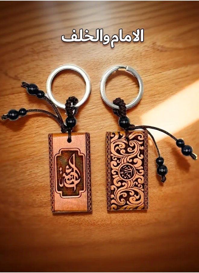 Generic Arabic Blessing Keychain - Islamic Evil Eye & Hamsa Hand pendant, Stainless Steel engraved “Alhamdulillah” & “MashaAllah”, Gift for Eid/Hajj/Wedding (Men & Women)  - Image 3