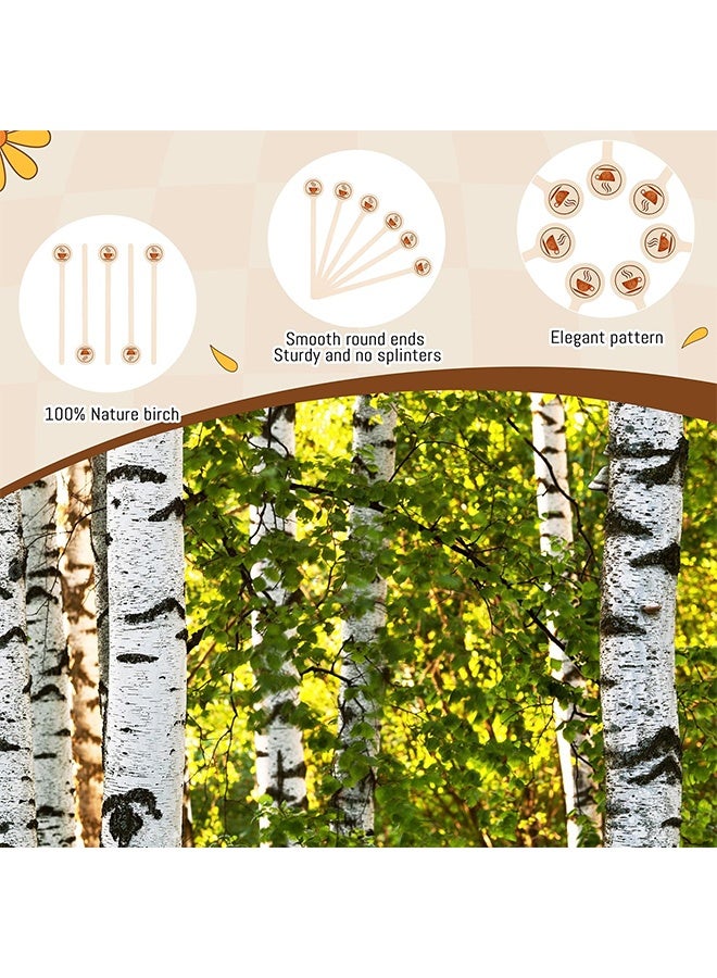 Wooden Coffee Stirrers 100-Pack Coffee Stir Sticks 5.9 Inch Natural Birch Stir Sticks with Round Ends, Disposable Stirring Sticks for Coffee, Cocktails, Milk & Hot Drinks - Image 5