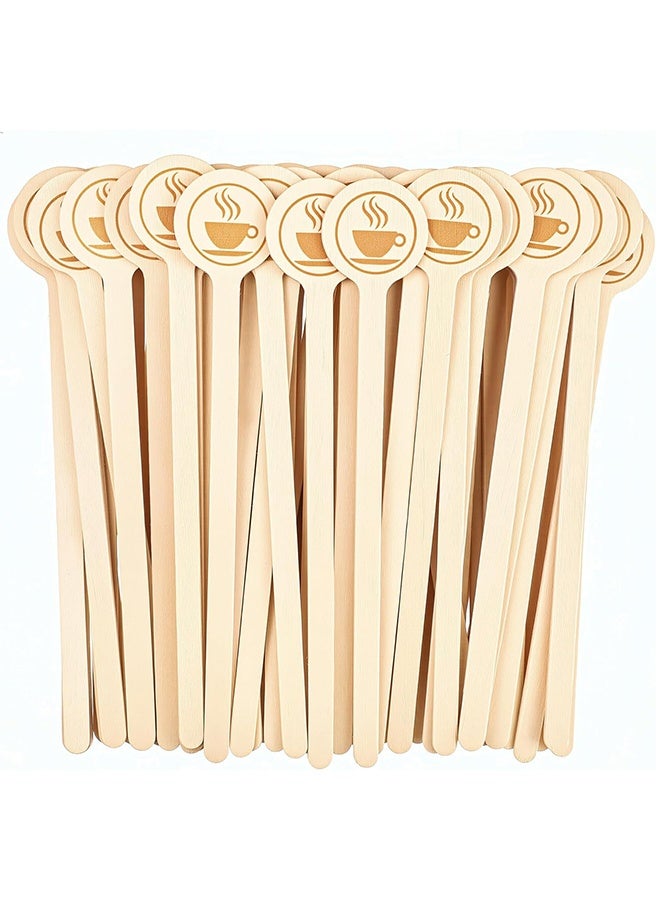 Wooden Coffee Stirrers 100-Pack Coffee Stir Sticks 5.9 Inch Natural Birch Stir Sticks with Round Ends, Disposable Stirring Sticks for Coffee, Cocktails, Milk & Hot Drinks - Image 1