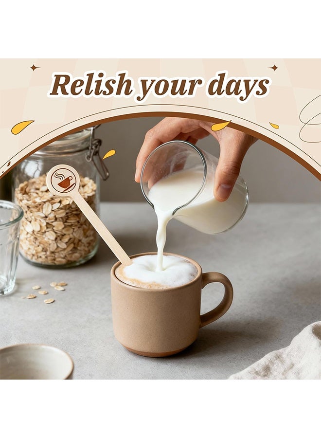Wooden Coffee Stirrers 100-Pack Coffee Stir Sticks 5.9 Inch Natural Birch Stir Sticks with Round Ends, Disposable Stirring Sticks for Coffee, Cocktails, Milk & Hot Drinks - Image 4
