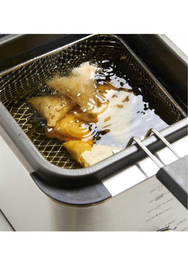 Deep Fryer 1.5L 900W with Viewing Window Stainless Steel Electric Fryer, Adjustable Temperature Control, Cool Touch Handles, Nonstick Basket, Perfect for Home Use Fry Chicken, Fries, Donuts & More  - Image 3