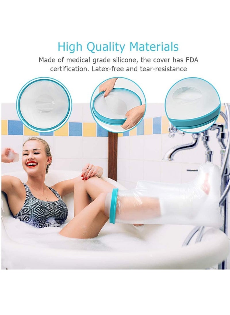 DUNISO Waterproof Leg Cast Cover for Shower Adult,Wound Protector for Ankle and Leg Surgery, Wound and Burns,Reusable,Easy to Clean,Keep Wound Bandage Dry,for Broken Surgery Foot(25.6 in Hight) - Image 2