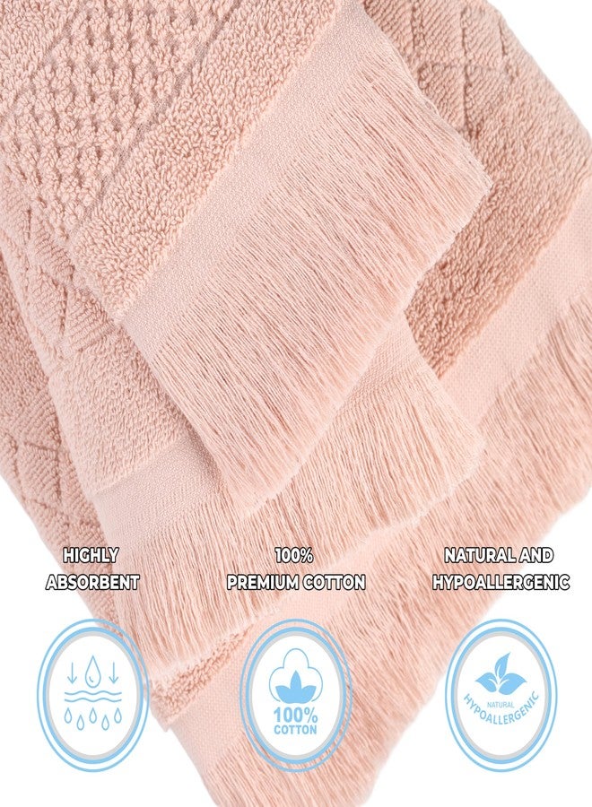 Superior Cotton Hand Towel Set, Quick Dry, Small Towels, Plush Soft Absorbent Bathroom Basics, Home Essentials, Spa, Salon, Hotel, Kitchen, Luxury Quick Drying, Set of 6, Rolla Collection, Pink - Image 3