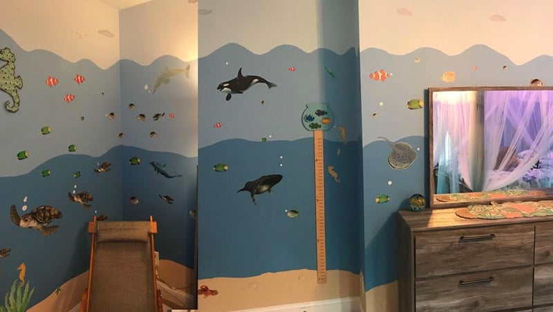 Create-A-Mural ملصقات جدارية للمحيط ~ ملصقات جدارية تحت الماء (29) قابلة للإزالة واللصق لغرف الأطفال - Image 3