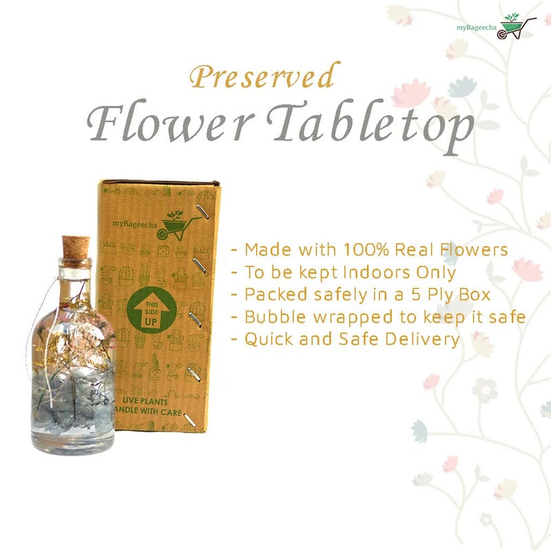 myBageecha myBageecha Hushed Caprice Preserved Tabletop Natural Long Lasting Beautiful Real Flower Home Interior Decor Desk Mini Garden Decoration Herbarium EcoFriendly Gift Glass Grey 175cm x 7 Cm  - Image 4