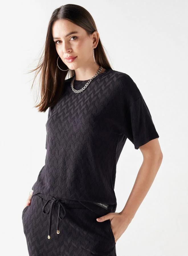 2Xtremz 2Xtremz Textured T-shirt with Crew Neck and Short Sleeves