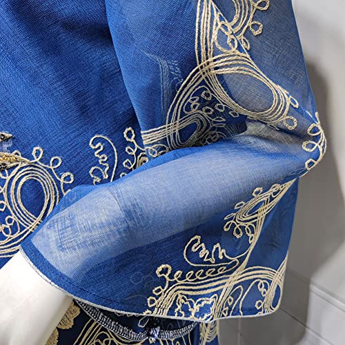 OBEEII Muslim Dress for Women Loose Full Cover Long Abaya Dress Kaftan Abayas Islamic Robe Dark Blue X-Large - Image 5