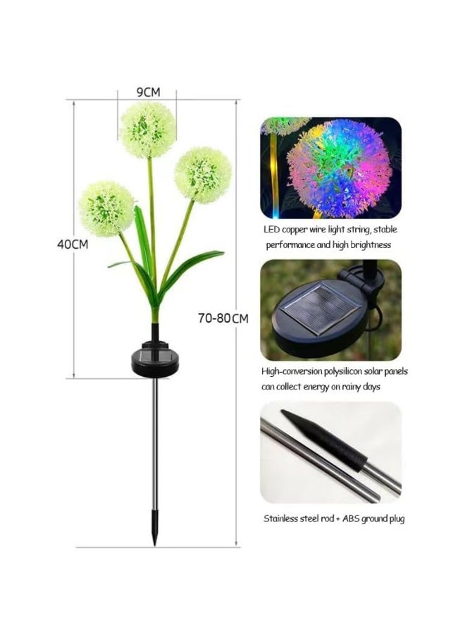 Solar Dandelion Flower Lights Outdoor, Waterproof 8-Color Changing LED Garden Decor - 2-Pack - Image 5