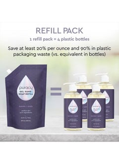 puracy Organic Hand Soap, For the Professional Hand Washers We've All Become, Moisturizing Natural Gel Hand Wash Soap, Liquid Hand Soap Refills for Soft Skin (Refill Lavender & Vanilla, 48 Ounce)  - Image 2