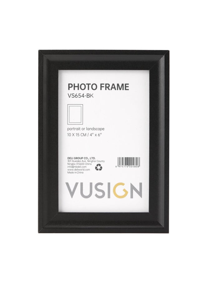 VUSIGN Photo Frame 100x150mm – Black Minimalist Picture Frame – Wall or Desk Display  - Image 3