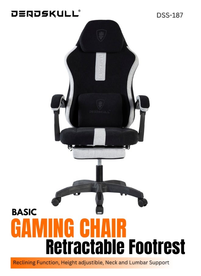 DEADSKULL Elite Gaming Chair  High-Back Comfort with Retractable Footrest & Ergonomic Support | Designed for eSports & Office Excellence DSS187  - Image 1
