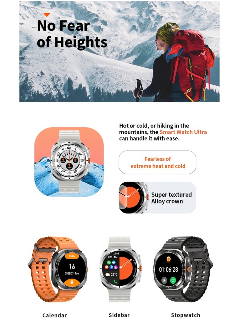 Verci - For Samsung Galaxy Watch 7 Ultra GPS NFC Compass Smart Watch Outdoor Sport Man AMOLED 466*466 Galaxy Watch 6 Upgraded Smartwatch(Black) - Image 1